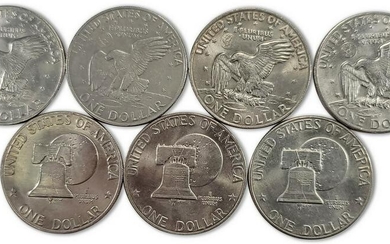 4 1972 & 3 1976 Eisenhower dollar coins