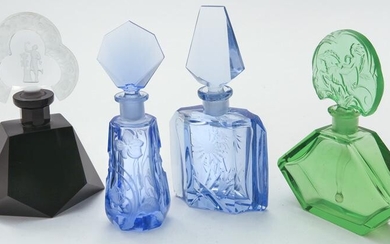 (4) Czechoslovakian glass perfumes.