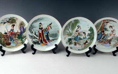 4 DECORATIVE PLATES STYLE OF LEGENDS OF THE WEST