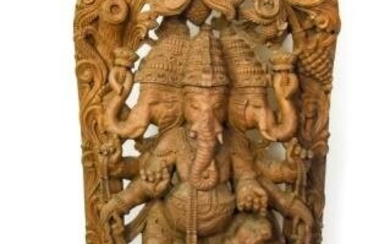 4 Foot Hand Carved Hindu Ganesha Elephant Statue