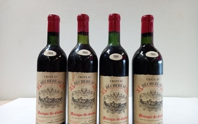4 bouteilles de Château Béchereau. Montagne... - Lot 24 - Enchères Maisons-Laffitte