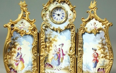Royal Vienna Style Gilt Porcelain Clock