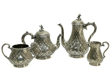 4pc Silverplate Tea and Coffee Set, 19th century