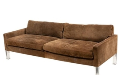 Mid Century Suede Sofa