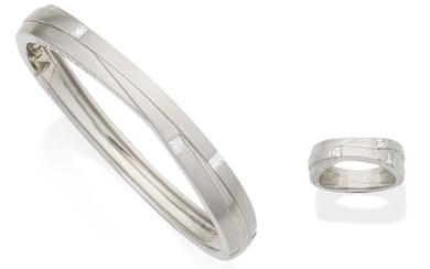 A diamond bangle and ring suite, by Boodles