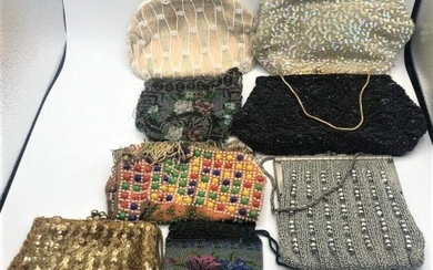 [6] Six Assorted Vintage Beaded Purses / Clutch Bags