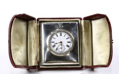 Swiss sterling desk clock retailed by Black Starr and Frost