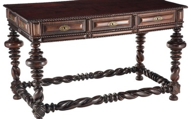 61024: A Portuguese Carved Mahogany Library Table, 19th