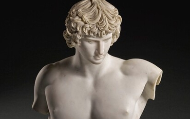 BUST OF ANTINOUS, French, late 18th/ early 19th century After the Antique
