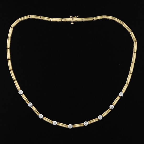 Ladies' Two-Tone Gold and Diamond Necklace