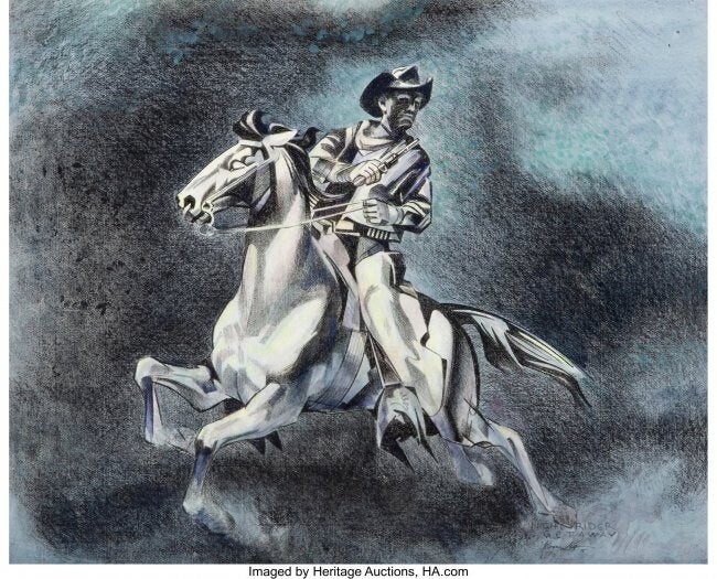 67024: Tom Lea (American, 1907-2001) Night Rider Getawa