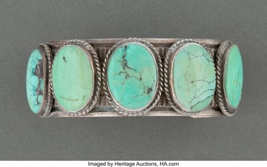 70024: A Navajo Bracelet c. 1960 silver, turquoise W