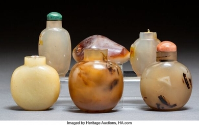 78024: A Group of Six Chinese Hardstone Snuff Bottles 2