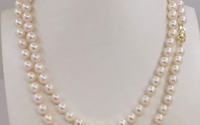 7x7.5mm Akoya Pearls - 14kt gold - Yellow gold - Necklace