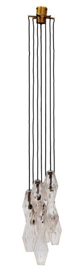 VENINI - MURANO - "Poliedri" model suspension lamp with