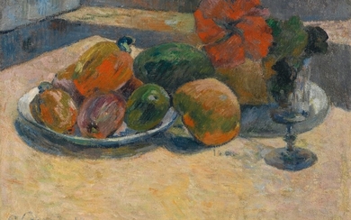 NATURE MORTE AUX MANGOS ET À LA FLEUR D'HIBISCUS, Paul Gauguin