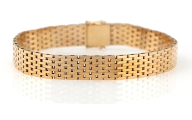 A 14k gold bracelet. W. 0.9 cm. L. 19 cm. Weight app....