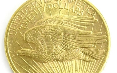 A 1911 American gold 20 dollar coin