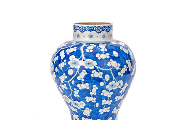A BLUE AND WHITE 'PRUNUS' JAR Kangxi