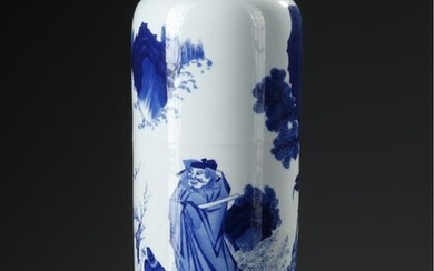 A CHINESE BLUE AND WHITE TRANSITIONAL-STYLE SLEEVE