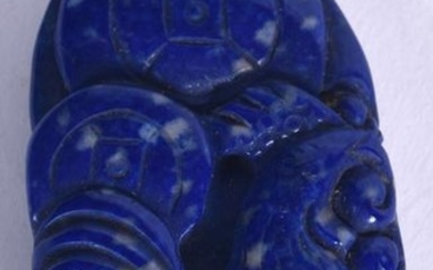 A CHINESE CARVED LAPIS BOULDER, forming a chicken, 20th