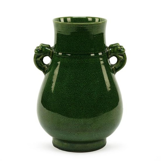 A Chinese Crackle Glaze Porcelain Zun Form Vase.