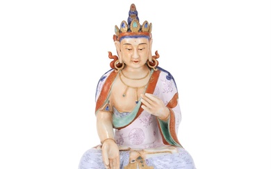 A Chinese Famille Rose model of Buddha