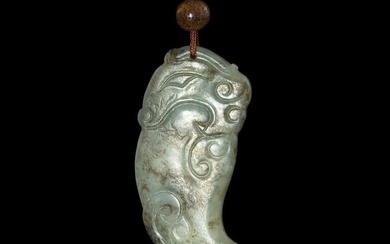 A Chinese carved jade 'chilong' plaque, Song dynasty