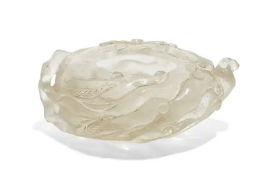 A Chinese rock crystal carved 'finger-citron' brush washer, 20th century, carved in...