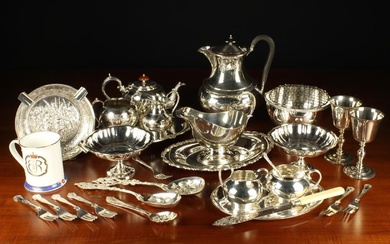 A Collection of Continental Silver & Plated Ware: A Dutch Vintage silver ashtray embossed an chased