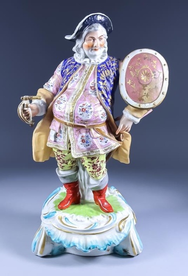 A Continental Porcelain Figure of Sir John Falstaff, 19th...