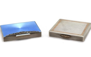 A Continental enamel and silver compact