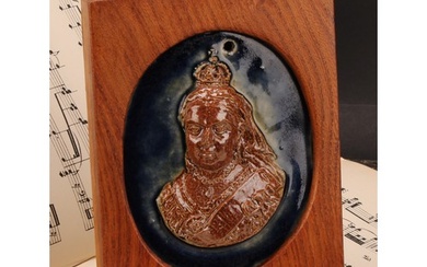 A Doulton Lambeth salt-glaze stoneware plaque, Queen Victori...