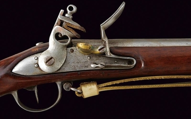 A FLINTLOCK GUN WITH BAYONET