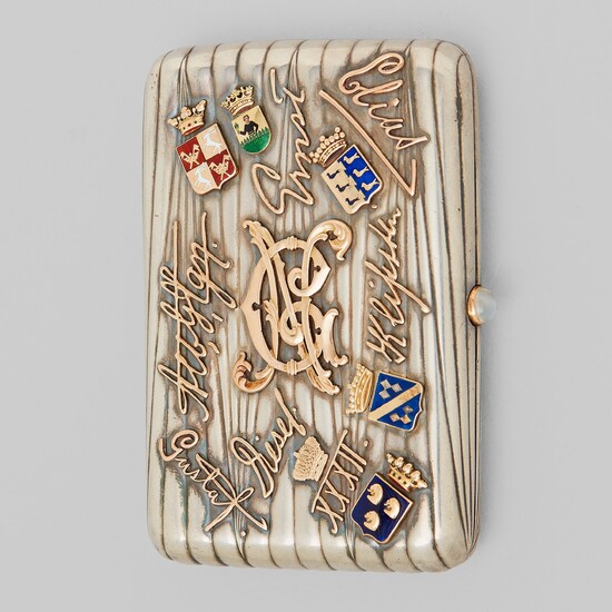 A Fabergé cigarette case for the Nobel family, workmaster August Hollming, St. Petersburg 1898/9 -1903.