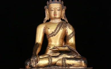 A Fabulous Gilt-Bronze Figure Of Longevity Buddha