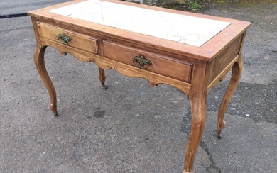 A French Louis XV provincial style pine and walnut side...