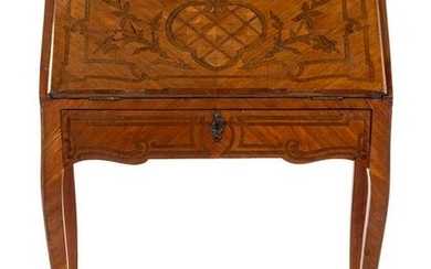 A French Parquetry and Marquetry Slant-Front Desk