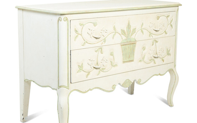 A French Provincial Painted Two-Drawer Commode