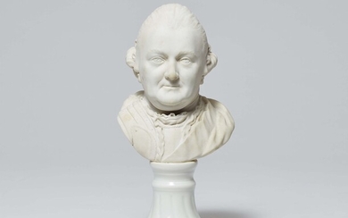 A Fürstenberg porcelain bust of Ferdinand von Braunschweig-Wolfenbüttel