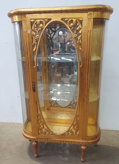 A GILT PAINTED FRENCH STYLE VITRINE