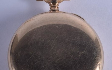 A GOLD PLATED POCKET WATCH. 4.75 cm wide.