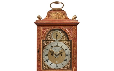 A George II Scarlet Japanned Hour-Striking Bracket Clock, Circa 1750