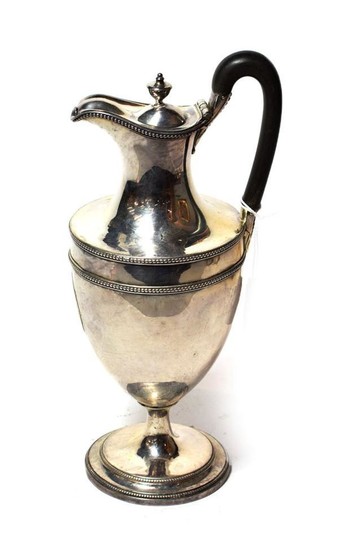 A George III silver hot-water jug, by John Scofield, London,...