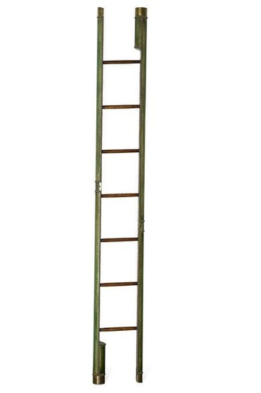 A George III style folding library pole ladder