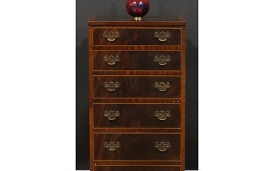 A George III style mahogany chest, of six drawers, 99cm high...