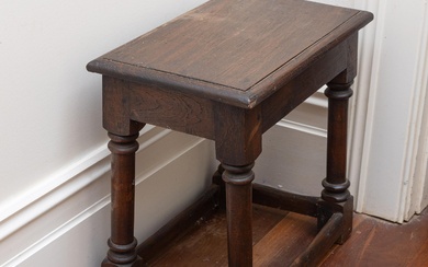 A Georgian style oak small occasional table/ stool, Height 44cm x Width 46cm x Depth 28cm