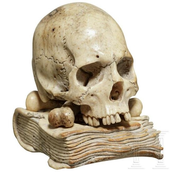 A German memento mori skull in the style of the 17th