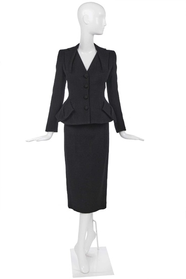 A John Galliano black cloqué-silk suit, 'Dolores' collection, Autumn-Winter 1995-96