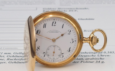 A. LANGE & SÖHNE Deutsche Uhrenfabrikation 14kyellow gold hunting cased...